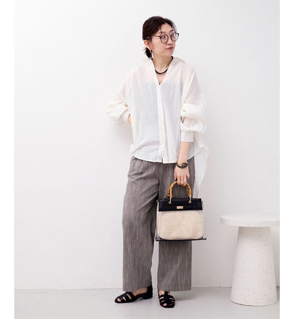  「《WEB限定アイテム》バックギャザーオーバーシャツ」|シャツ・ブラウス|