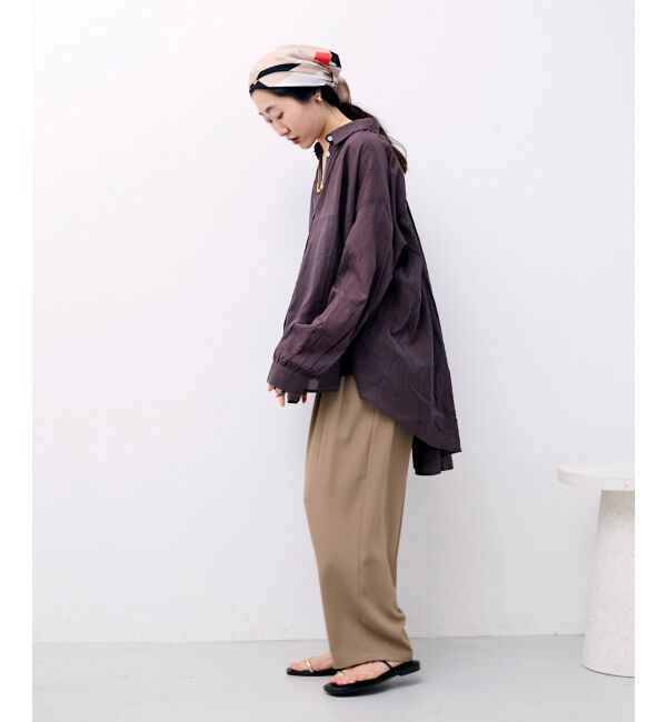  「《WEB限定アイテム》バックギャザーオーバーシャツ」|シャツ・ブラウス|