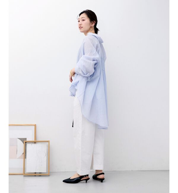  「《WEB限定アイテム》バックギャザーオーバーシャツ」|シャツ・ブラウス|