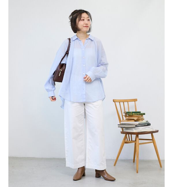  「《WEB限定アイテム》バックギャザーオーバーシャツ」|シャツ・ブラウス|