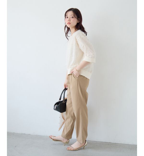 「《WEB限定アイテム》ジャガードクルーネックブラウス」|シャツ・ブラウス|
