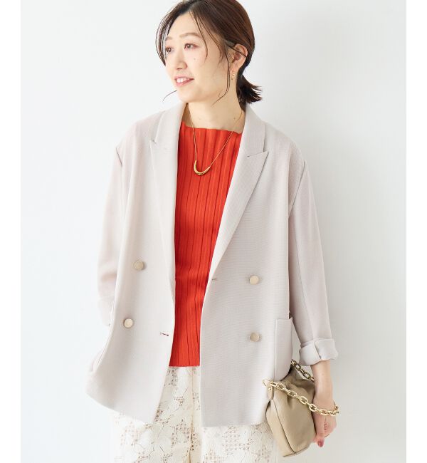  「≪手洗い可能≫メッシュダブルブレストジャケット」|その他|