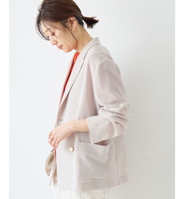  「≪手洗い可能≫メッシュダブルブレストジャケット」|その他|