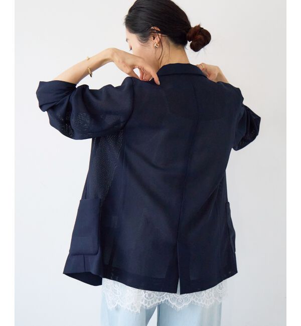  「≪手洗い可能≫メッシュダブルブレストジャケット」|その他|