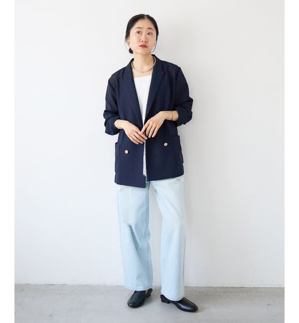  「≪手洗い可能≫メッシュダブルブレストジャケット」|その他|