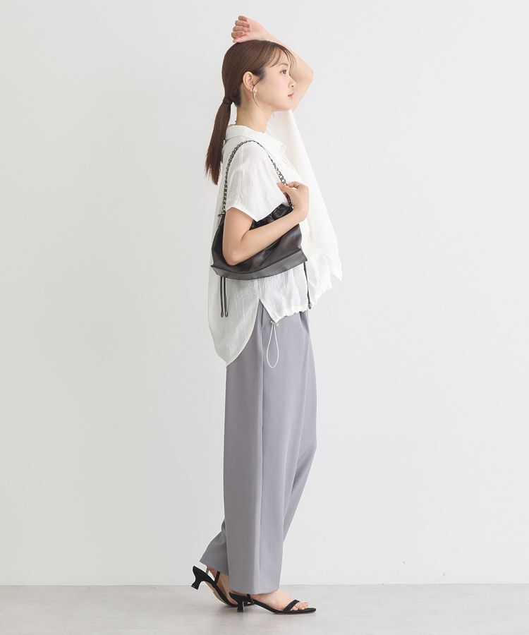earth music&ecology「【接触冷感】裾ドロストフレンチスリーブシャツ」|シャツ・ブラウス|
