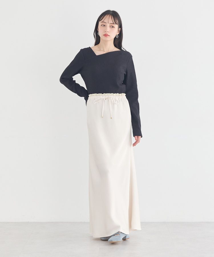 earth music&ecology「アシメネックリブプルオーバー」|Tシャツ・カットソー|