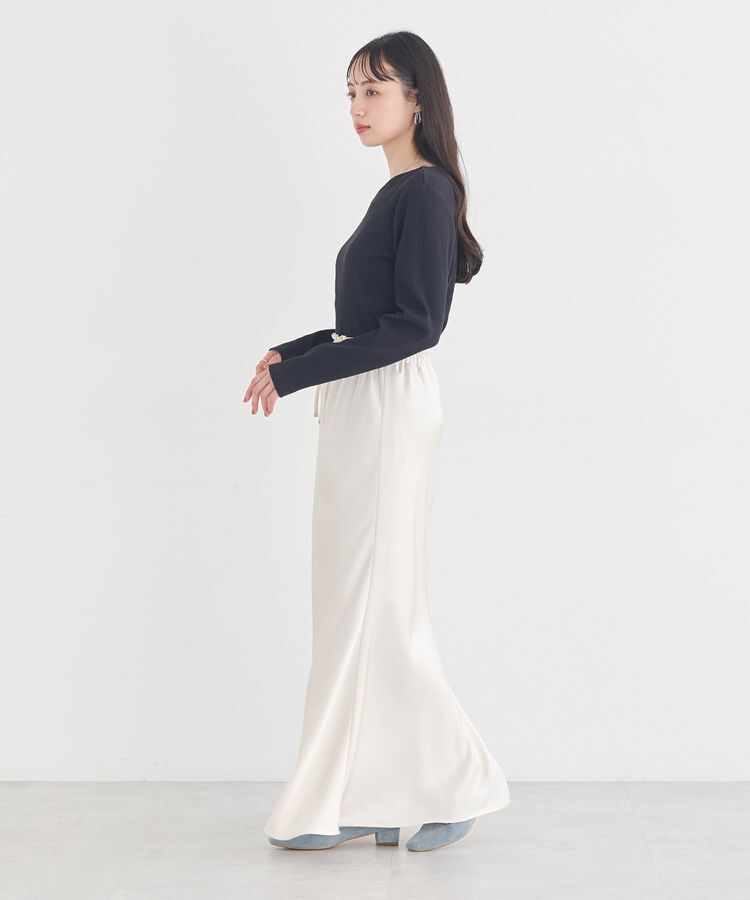 earth music&ecology「アシメネックリブプルオーバー」|Tシャツ・カットソー|