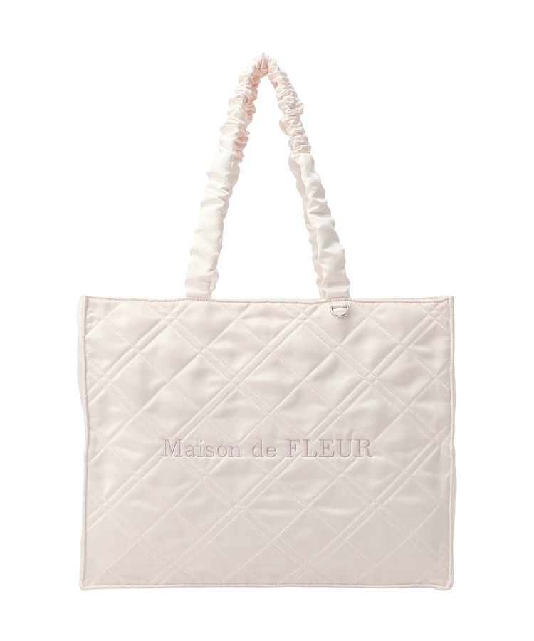 Maison de FLEUR「【A4対応/キャリーオン】ギャザーハンドルキルティングキャリーオンバッグ」|トートバッグ|