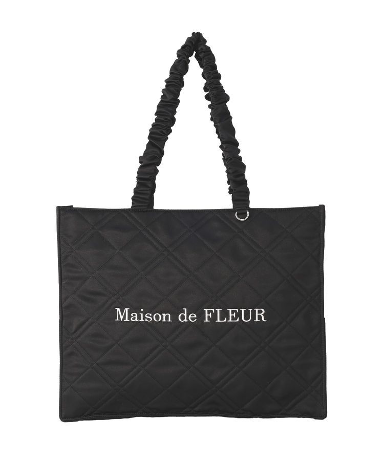 Maison de FLEUR「【A4対応/キャリーオン】ギャザーハンドルキルティングキャリーオンバッグ」|トートバッグ|