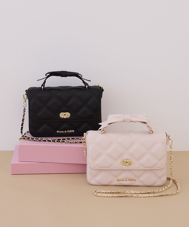 Maison de FLEUR「【2Way】キルティングフラップバッグ」|ハンドバッグ|