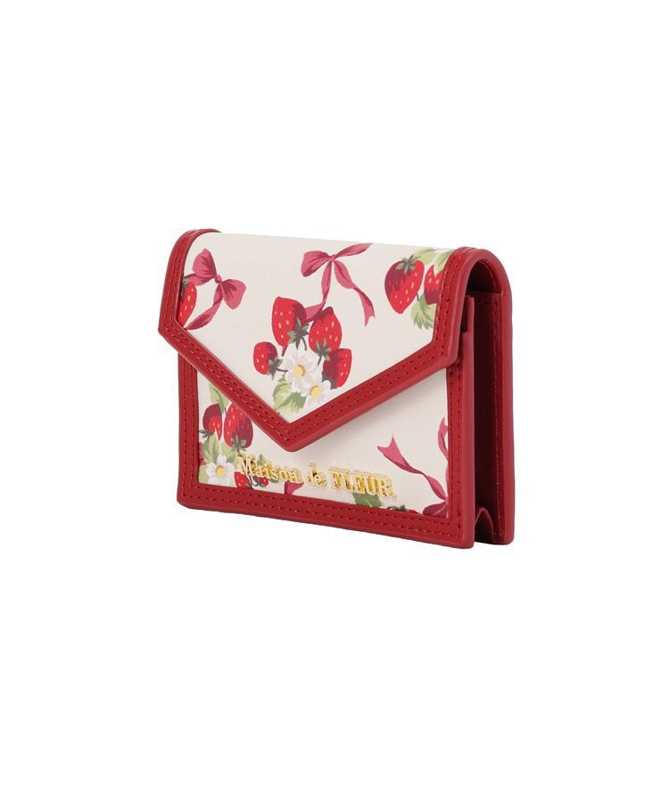 Maison de FLEUR「いちご柄カードケース」|財布|