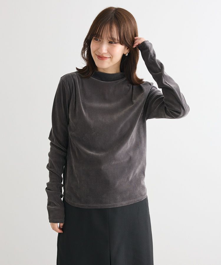 Green Parks「・ANDSEARCH シアーベロアボトルネックロンTEE」|Tシャツ・カットソー|
