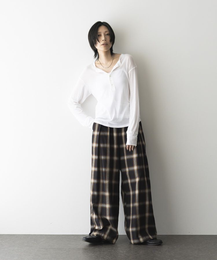 GARAGE OF GOOD CLOTHING「【日本製】オンブレチェック２タックワイドパンツ」|その他|