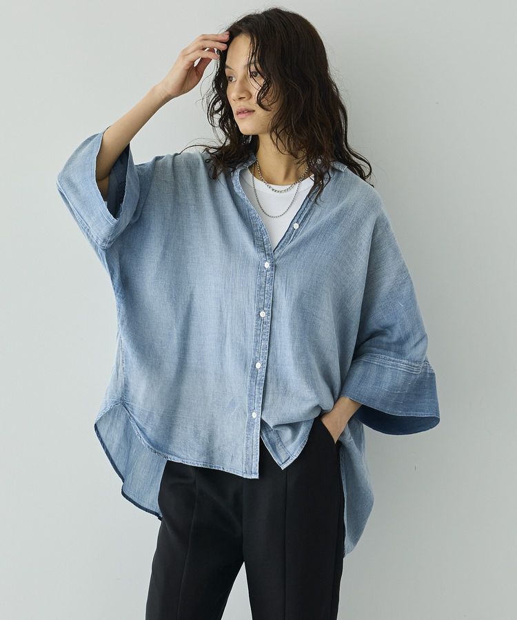 GARAGE OF GOOD CLOTHING「シアーデニムビッグカフスドルマンシャツ」|シャツ・ブラウス|