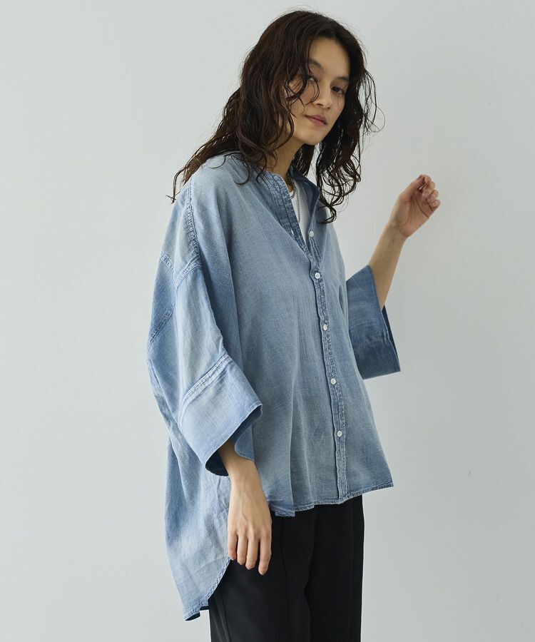 GARAGE OF GOOD CLOTHING「シアーデニムビッグカフスドルマンシャツ」|シャツ・ブラウス|