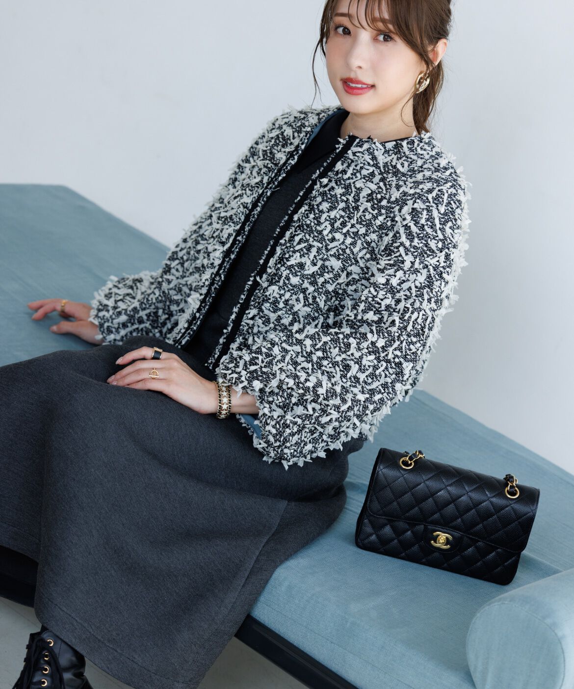Maglie le cassetto「《大きいｻｲｽﾞ》《M Maglie le cassetto&times;冨張愛》ﾂｲｰﾄﾞで魅せるこなれ」|その他|