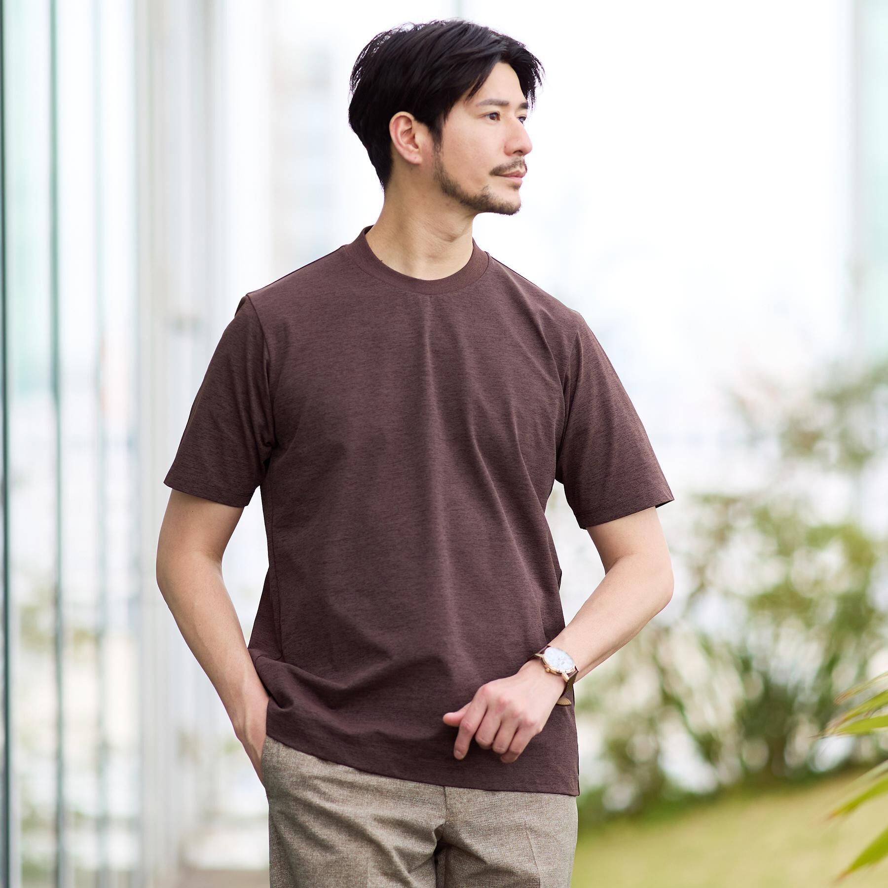 TAKEO KIKUCHI「【汗染み軽減】テーラード Tシャツ」|Tシャツ・カットソー|