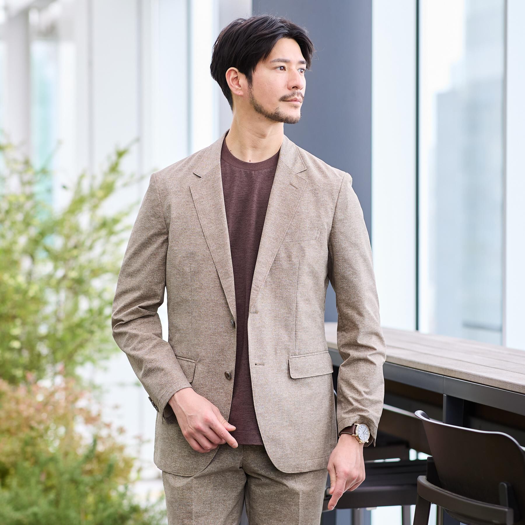 TAKEO KIKUCHI「【汗染み軽減】テーラード Tシャツ」|Tシャツ・カットソー|