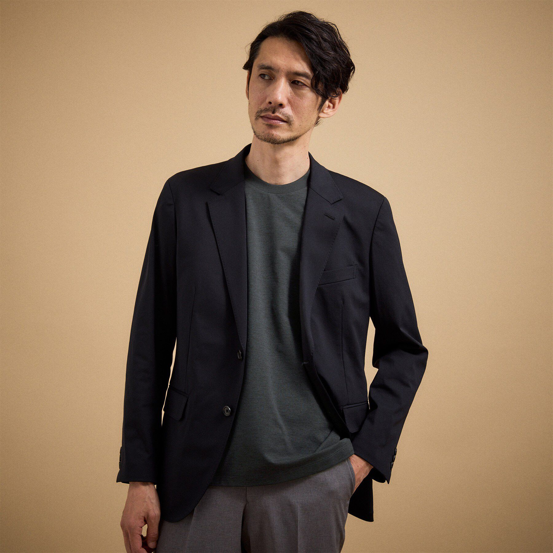 TAKEO KIKUCHI「【汗染み軽減】テーラード Tシャツ」|Tシャツ・カットソー|