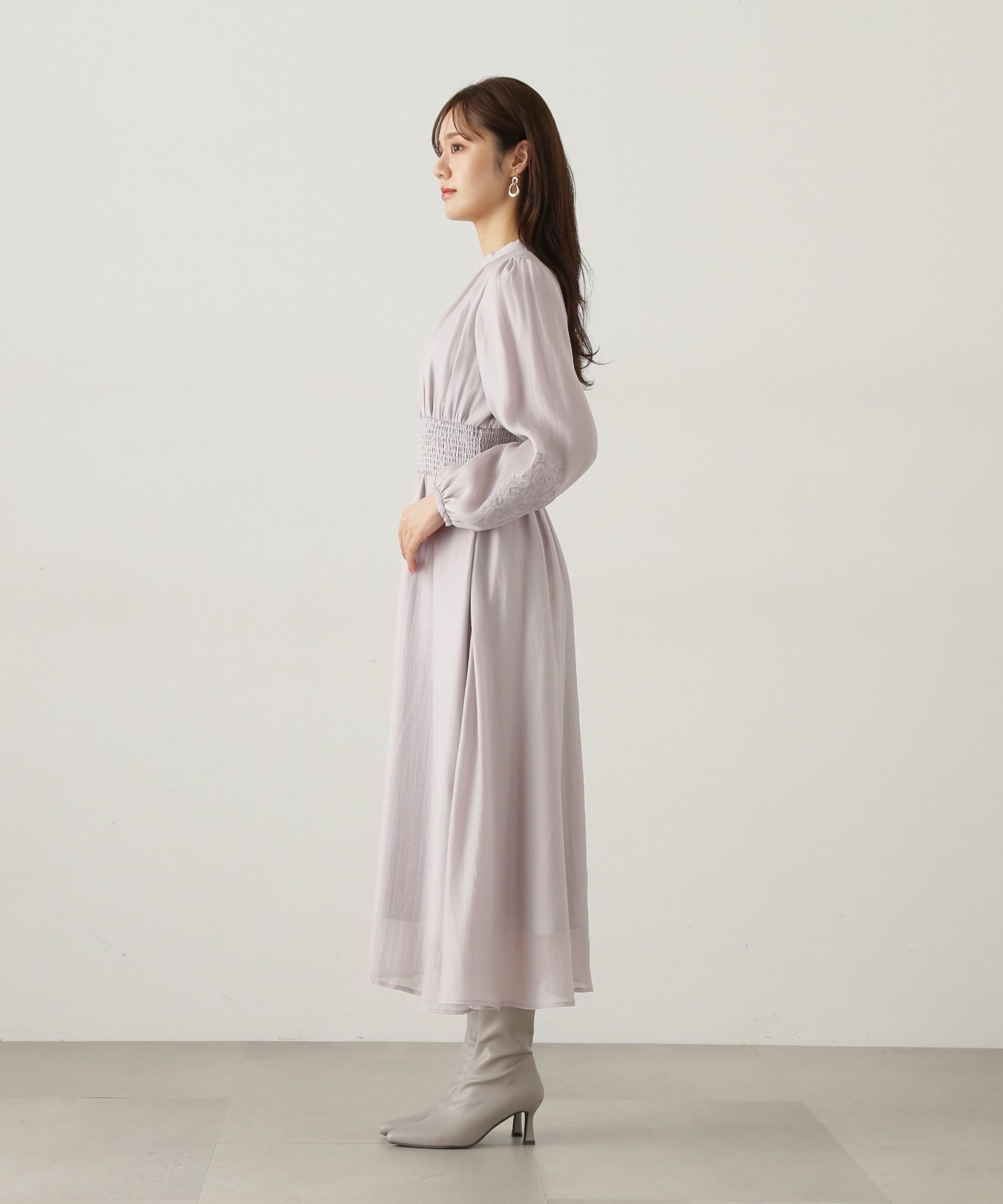PROPORTION BODY DRESSING「スリーブエンブロイダリーワンピース　24AW」|ワンピース|