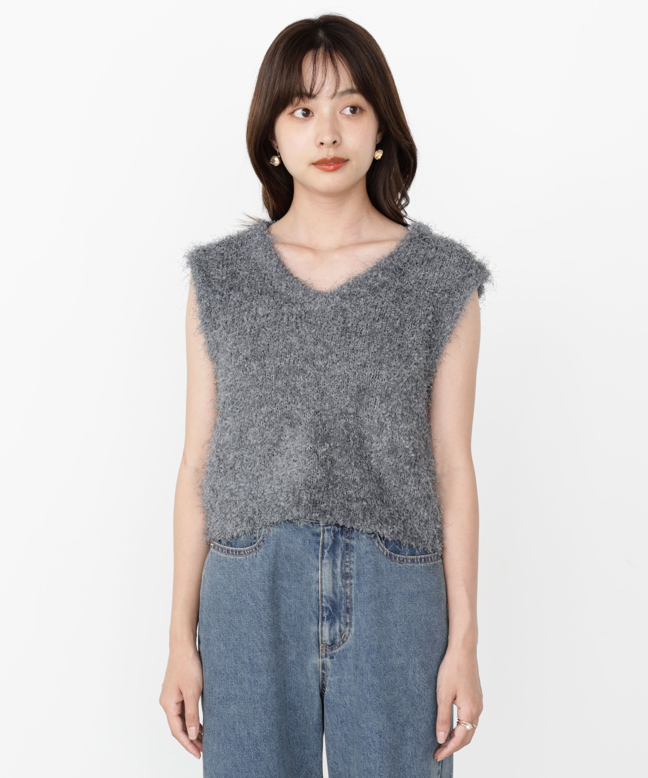 PROPORTION BODY DRESSING「＜ハンドウォッシャブル＞フェザーノースリニット」|ニット・セーター|