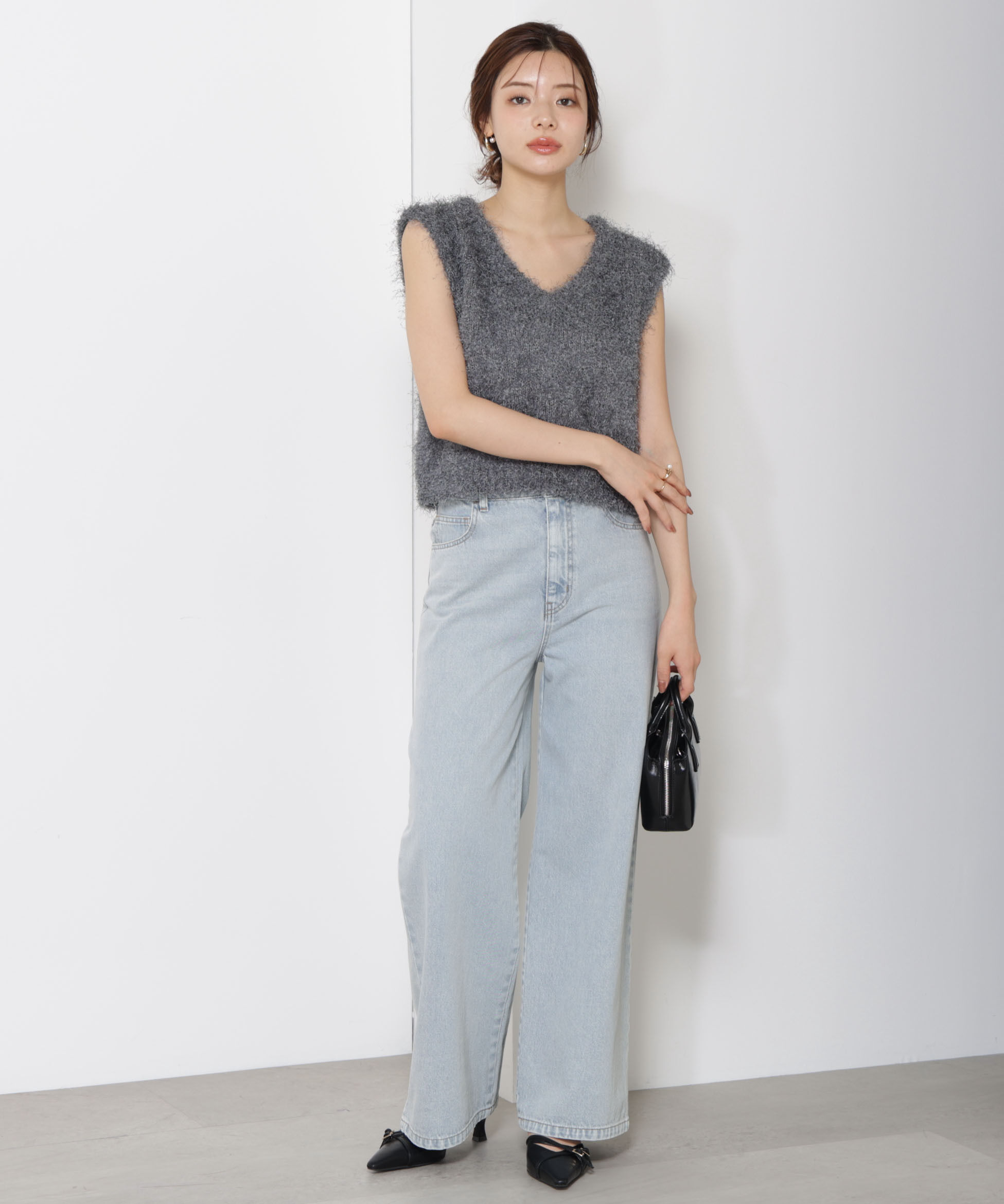 PROPORTION BODY DRESSING「＜ハンドウォッシャブル＞フェザーノースリニット」|ニット・セーター|