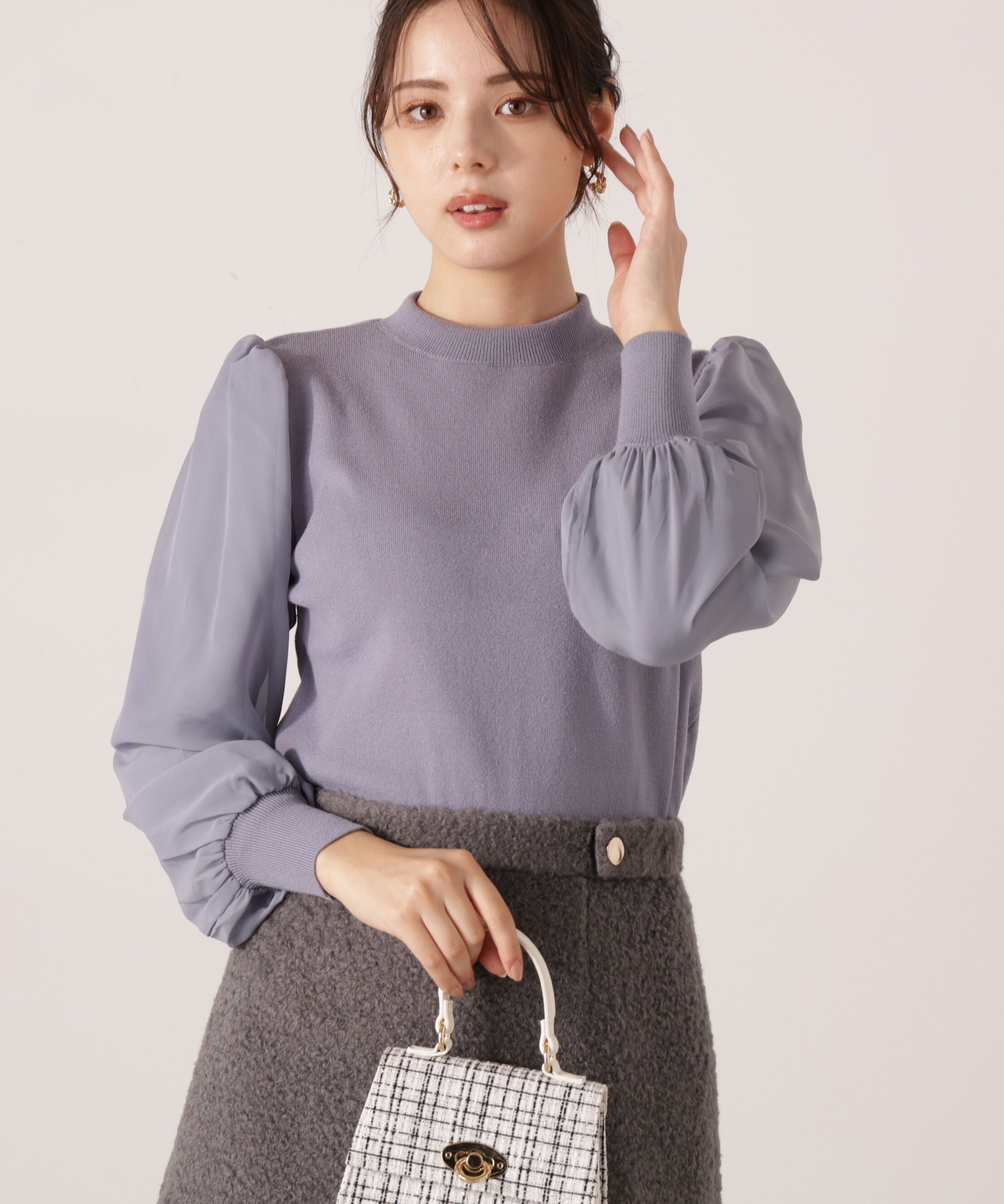 PROPORTION BODY DRESSING「シフォンスリーブニットトップス　25AW」|ニット・セーター|