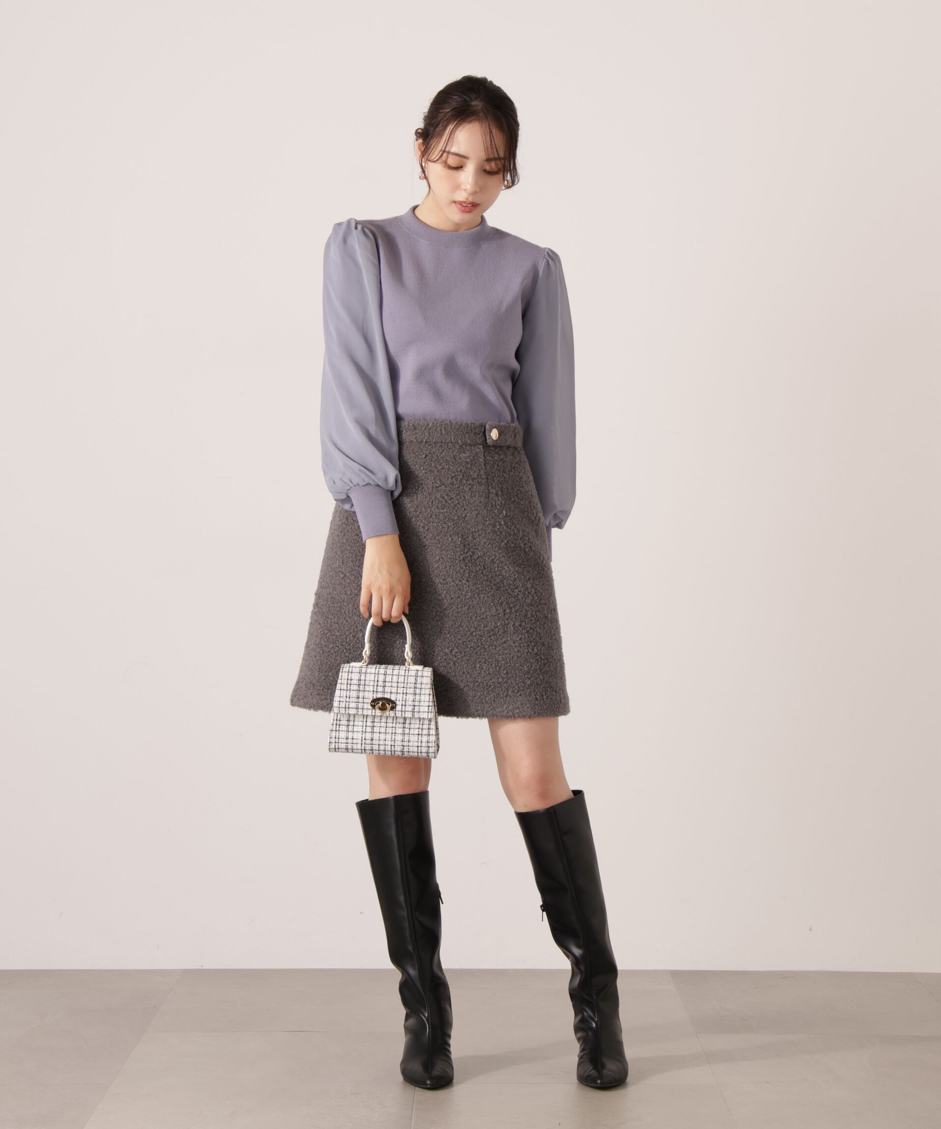 PROPORTION BODY DRESSING「シフォンスリーブニットトップス　25AW」|ニット・セーター|