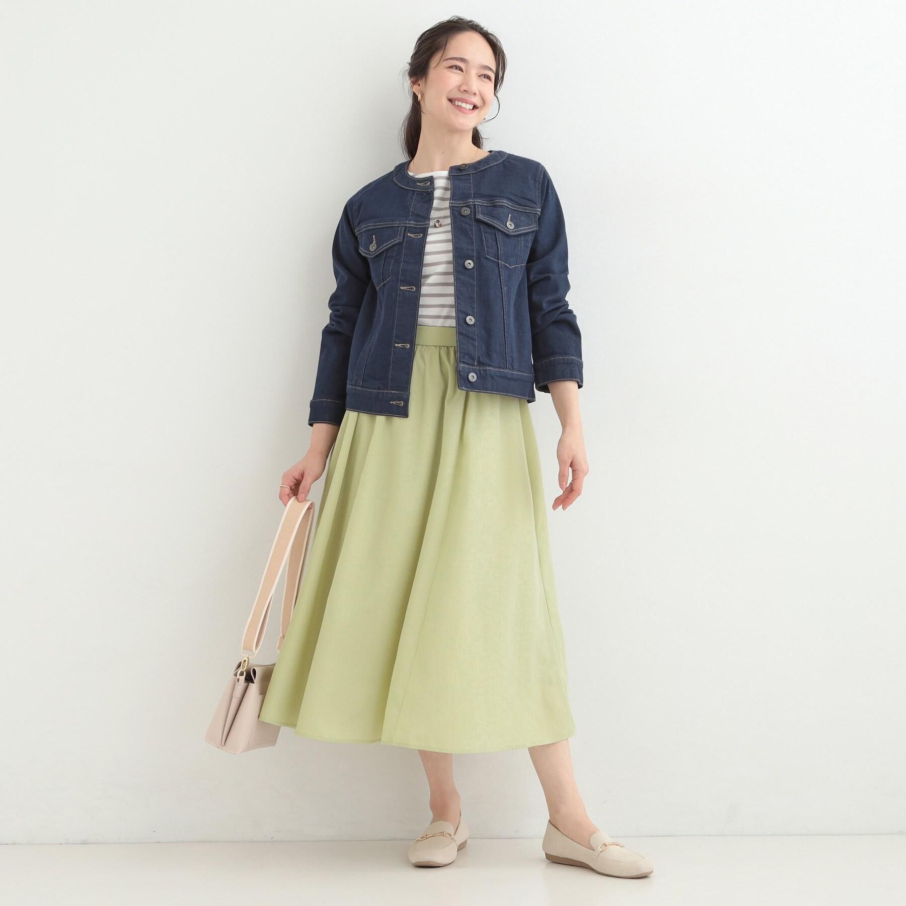 SHOO･LA･RUE「【SHOO・LA・RUE DENIM/S-LL/高レビュー】大人のための ノーカラーデニムジャケット」|デニムジャケット|