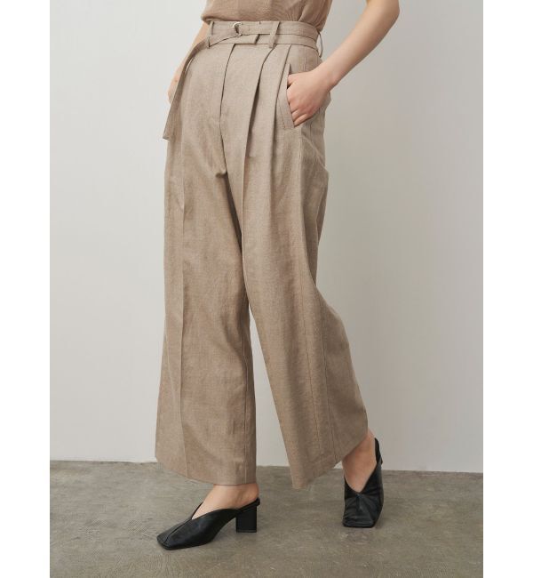 ELENDEEK「BELT SET TUCK WIDE PT」|その他|ベージュ