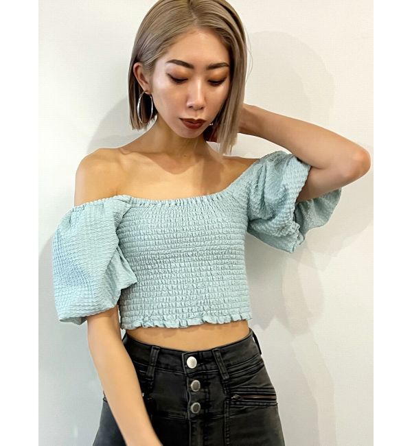 EMODA「ボリュームスリーブクロップトップ」|Tシャツ・カットソー|
