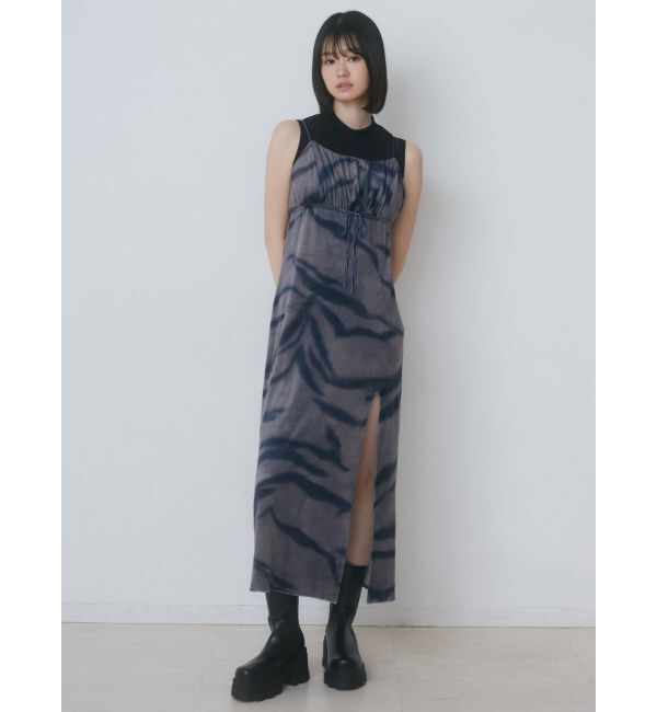 EMODA「ギャザースリットベロアワンピース」|ワンピース|