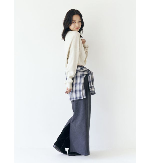Ungrid「FAITH MILLS別注ヘンリーネックショートロングスリーブTee」|Tシャツ・カットソー|