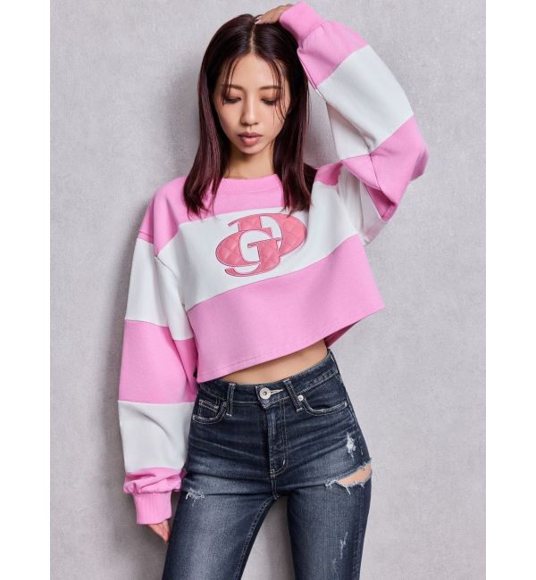 GYDA「GD fake leather patch shortトップス」|Tシャツ・カットソー|
