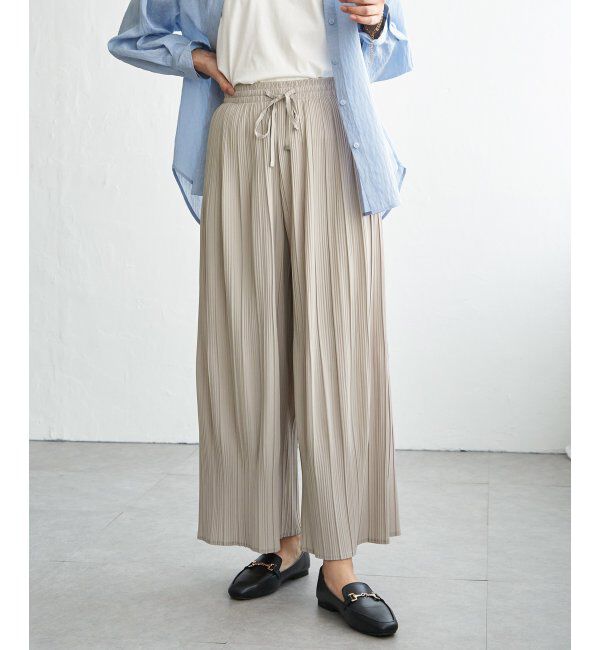 ikka「さらっとプリーツワイドパンツ」|その他|