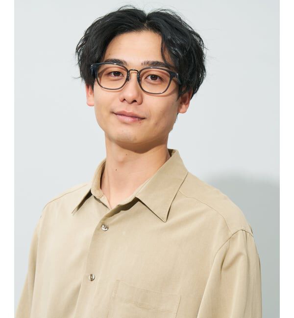  「 ウェリントン型 メガネ | レザー調、ラバーテンプル Zoff  レンズ交換券付 レンズ交換券付」|メガネ|