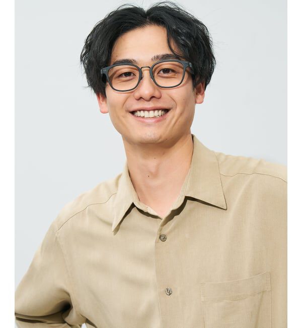  「 ウェリントン型 メガネ | レザー調、ラバーテンプル Zoff  レンズ交換券付 レンズ交換券付」|メガネ|
