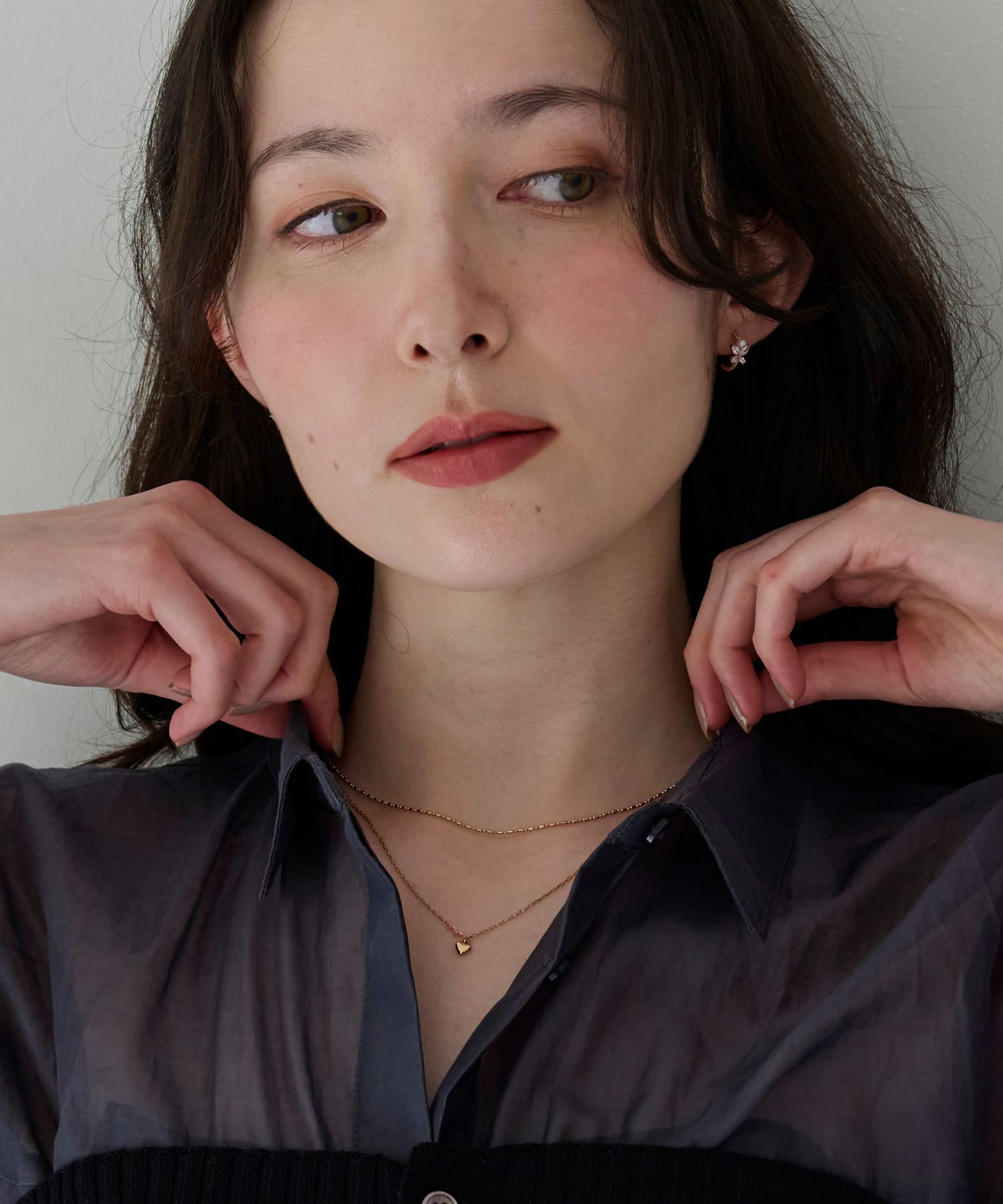 Phoebe「【金属アレルギー対応】2setスウィートハートネックレス　シャンパンゴールド」|ネックレス|