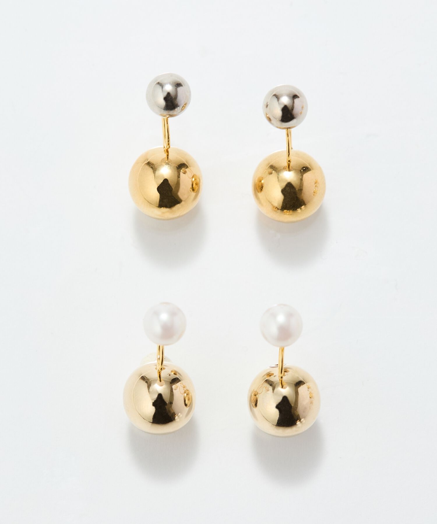 Phoebe「バックモチーフイヤリング　パール&times;メタル」|イヤリング|