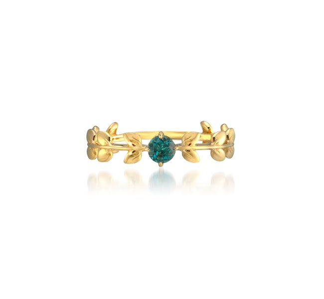 STAR JEWELRY「BLUE TOPAZ LEAF RING」|リング|イエローゴールド