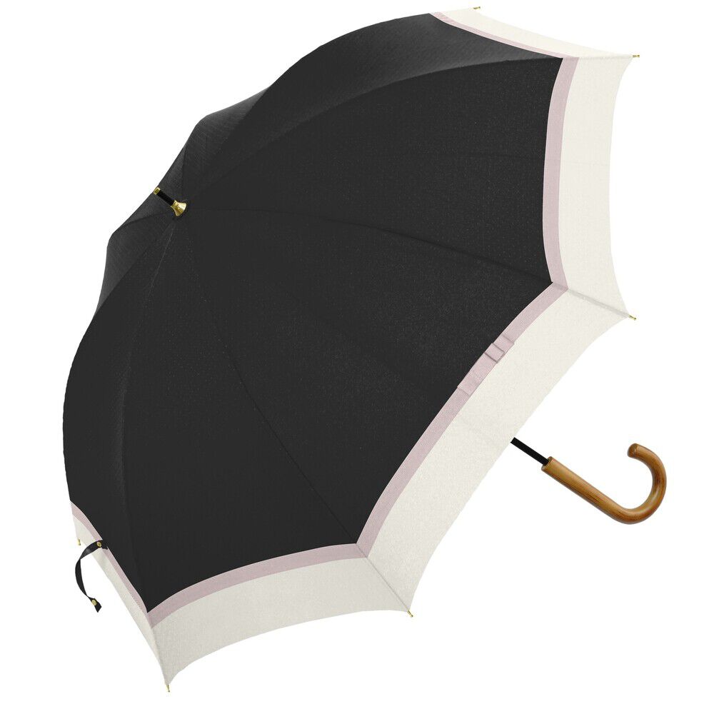 BACKYARD FAMILY「傘 レディース 大人 通販 長傘 55cm 晴雨兼用 かさ カサ 雨傘 日傘 晴雨兼用傘」|傘|ブラック2