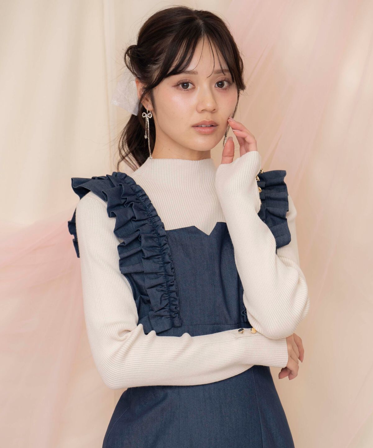 WILLSELECTION「袖口ボタンボトルネックリブニット」|ニット・セーター|