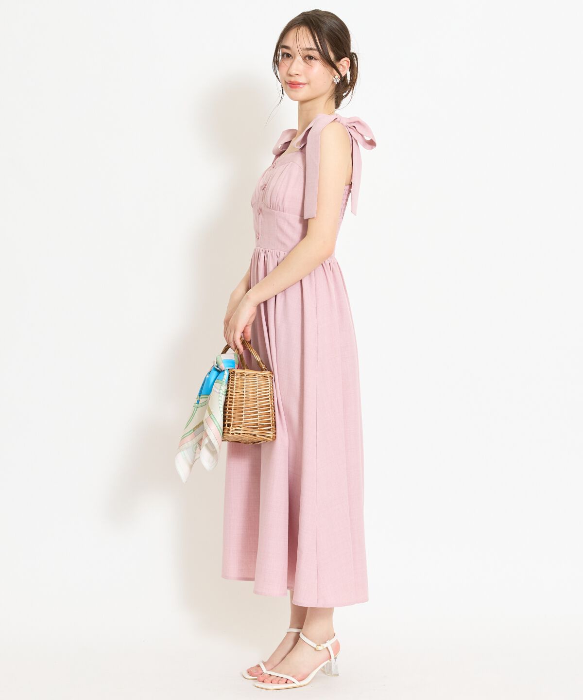 WILLSELECTION「リボンショルダーギャザーワンピース」|ワンピース|