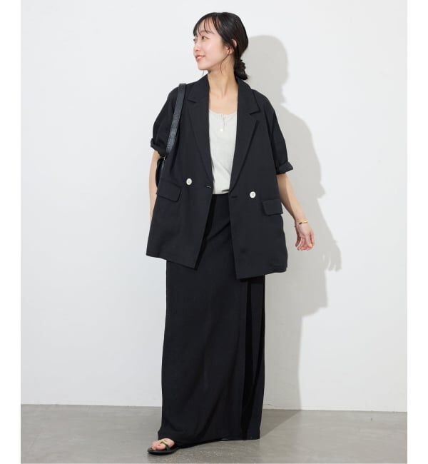 SLOBE IENA「《WEB限定/追加予約》リネンレーヨンハーフスリーブジャケット」|その他|