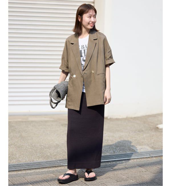 SLOBE IENA「《WEB限定/追加予約》リネンレーヨンハーフスリーブジャケット」|その他|