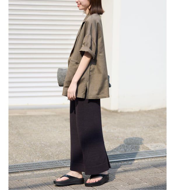 SLOBE IENA「《WEB限定/追加予約》リネンレーヨンハーフスリーブジャケット」|その他|
