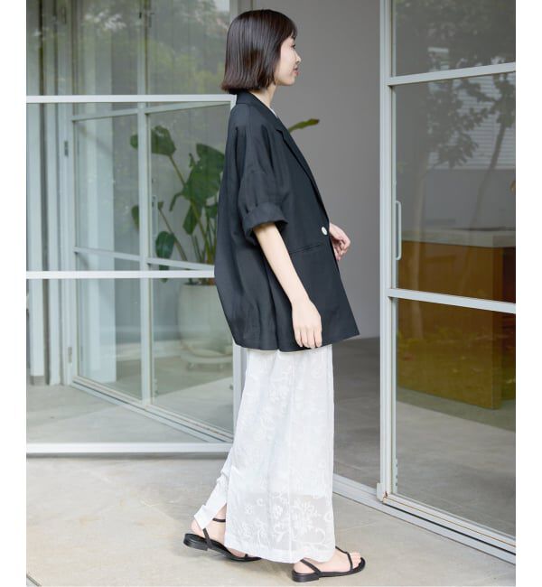 SLOBE IENA「《WEB限定/追加予約》リネンレーヨンハーフスリーブジャケット」|その他|