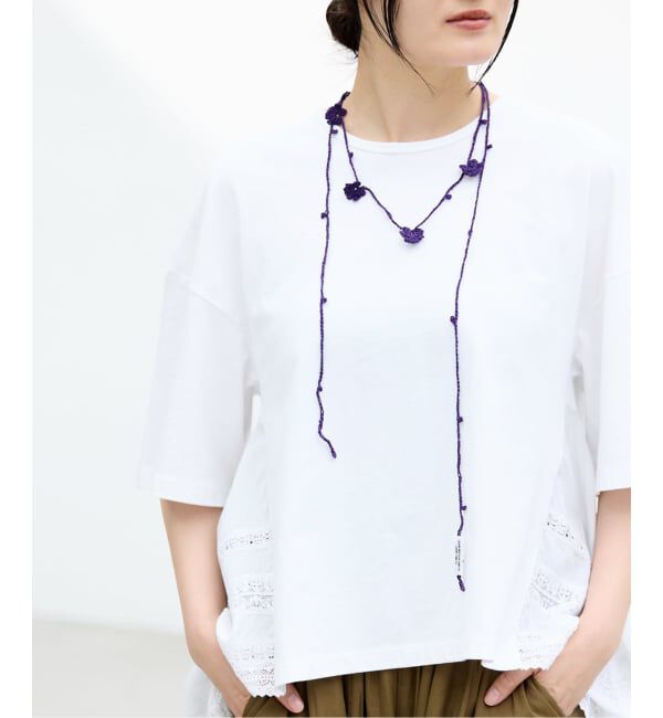 IENA「【一部店舗限定】JANE SMITH/ジェーンスミス CROCHET FLOWERS STRING 26SKN-465S」|その他|パープル