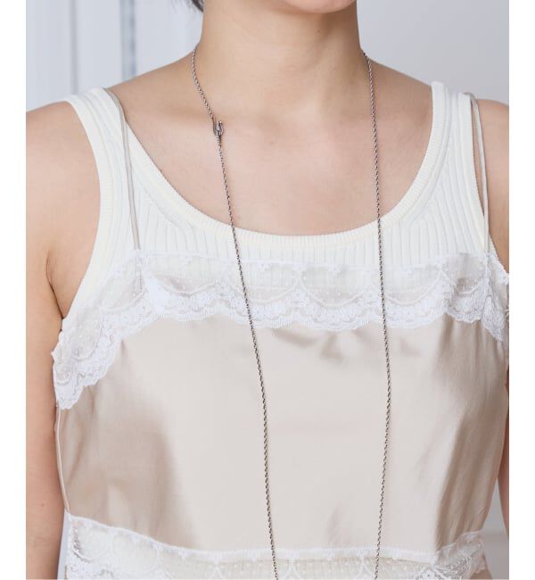 IENA LA BOUCLE「IENA LA BOUCLE サテンレースコンビキャミソール」|キャミソール|